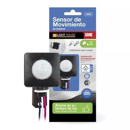 Sensor De Movimiento Exterior Mini Hasta 500w 120º Apto Led