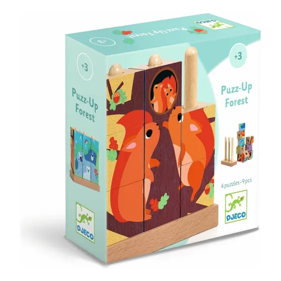 Puzz-up Forest Puzzle Encastre 4 En 1 Madera 9 Piezas +3años