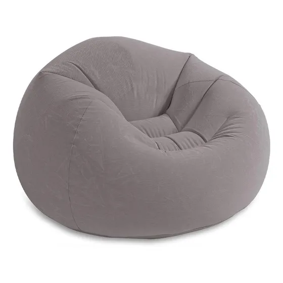 Sillón Puff Inflable Con Respaldo Interior Exterior - El Rey Color Gris