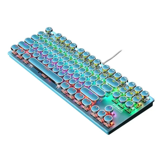 Teclado Mecánico Retro Leaven K550 87 Teclas Switch Azul