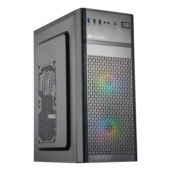 Gabinete Gamer Kronos Volt 2fan Argb, Atx, Usb, Black Negro