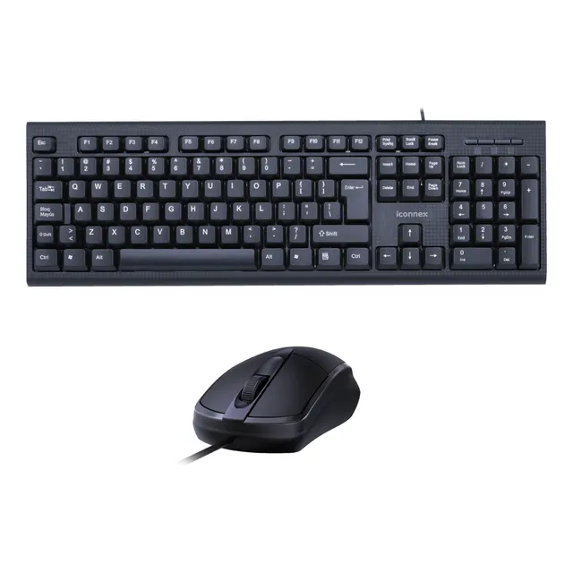 Combo Teclado Y Mouse Unitec Alambrico Para Pc Usb Negro