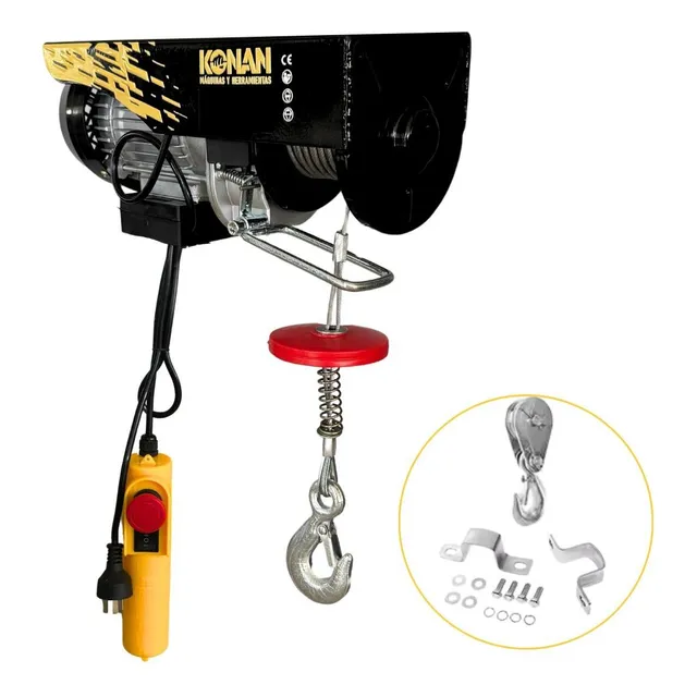 Aparejo Electrico Konan 1000kg 12 Mts Elevacion Maxima 1600w