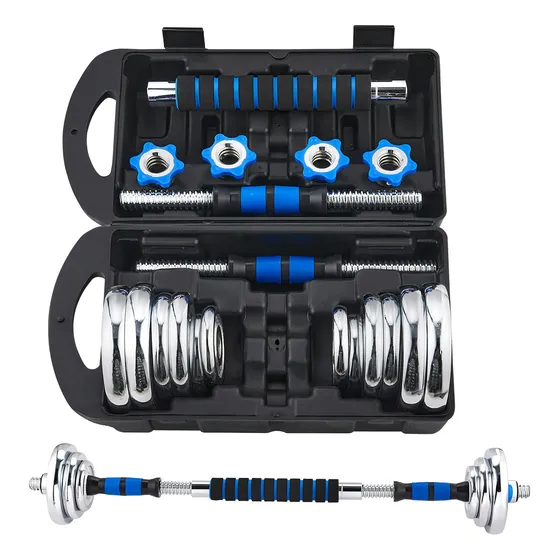 Kit De Mancuernas Pesas Con Barra Discos Ejercicio Gym 20kg Genérica
