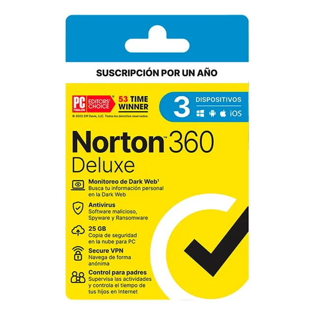 Antivirus Norton 360 Deluxe 3 Dispositivo 1 Año