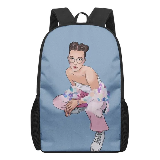 Mochila Escolar Millie Bobby Brown Com Padrão 3d Para Menino
