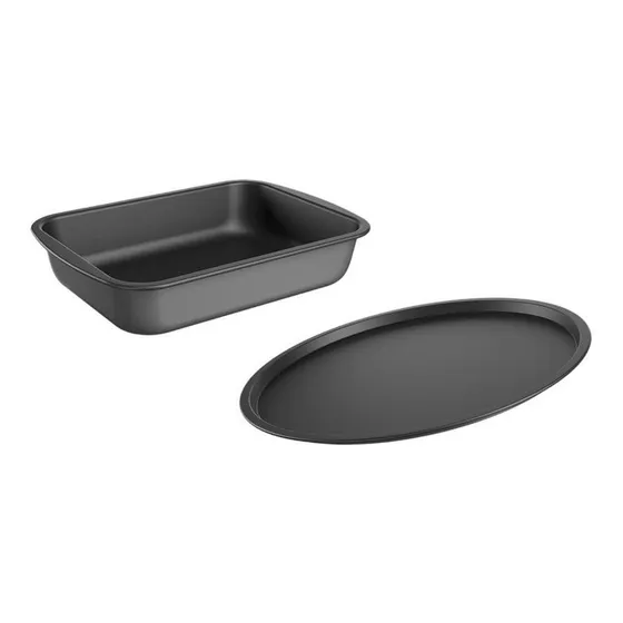 Jogo De Assadeiras Brinox Antiaderente Bakeware 2 Pç Grafite