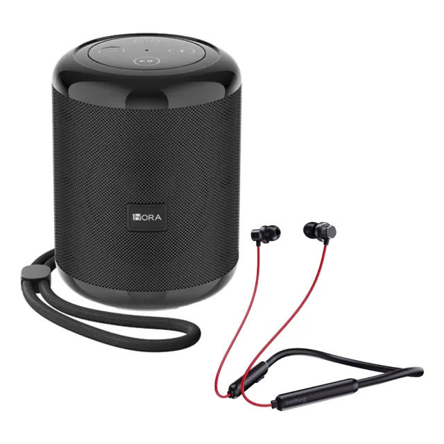 Bocina 1hora Bluetooth Y Audífonos Omthing Larga Duración