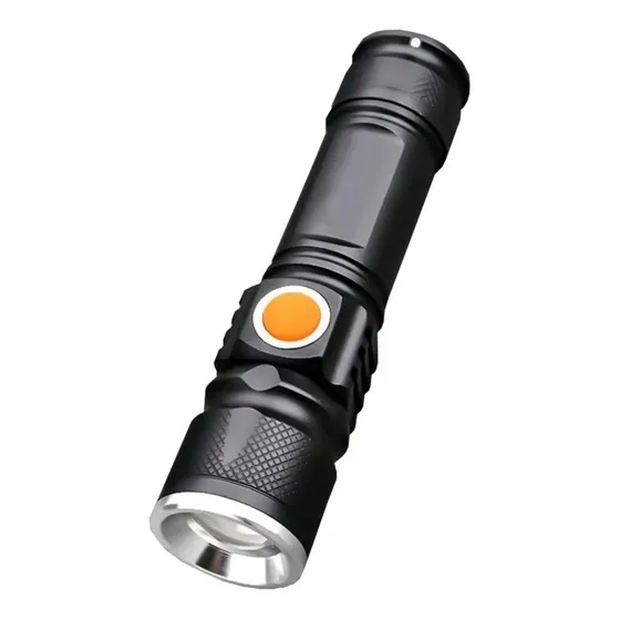 Lanterna Tática Led T6 Usb Recarregável Foco Ajustável