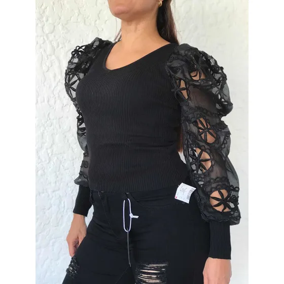 Blusas Dama Body Crop Top Marga Corta Larga Importado