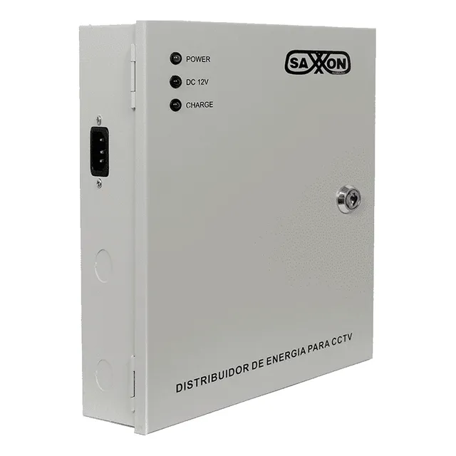 Fuente De Poder De 12 Vcd Saxxon Psu1210-d9b 10 Amperes Para 9 Cámaras Compatible Con Bateria De Respaldo 1.1 Amper Por Canal Protección Contra Sobrecargas Certificación Ul
