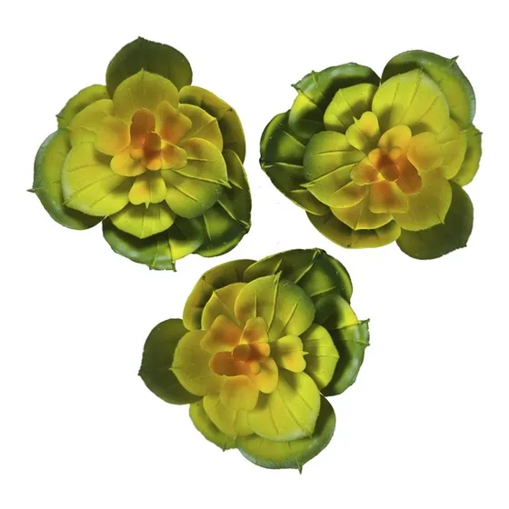Kit Com 3 Mini Suculenta Verde Artificial Decoração Arranjo