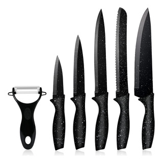 Set X5 Cuchillos + Pelapapa Cocina Acero Inoxidable Set X5 Cuchillos + Pelapapa Cocina Acero Inoxidable