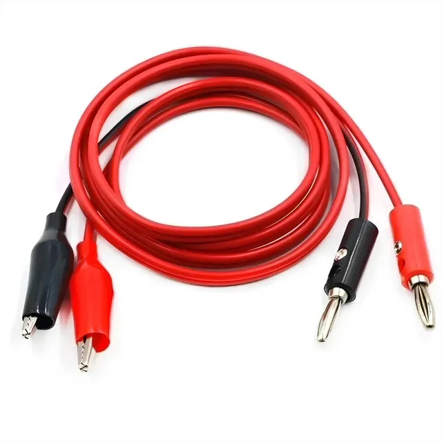 Par De Puntas De Prueba Banano Caimán Largo De 1.1m, 24 Awg