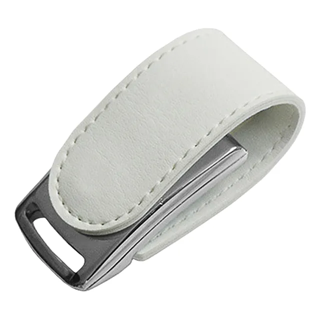 Usb 4gb Llavero Piel Negro Kit 10 Pz + Personalizado Blanco