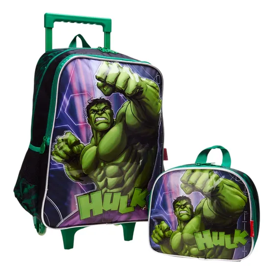 Kit Mochila e Lancheira Avengers Hulk Luxcel