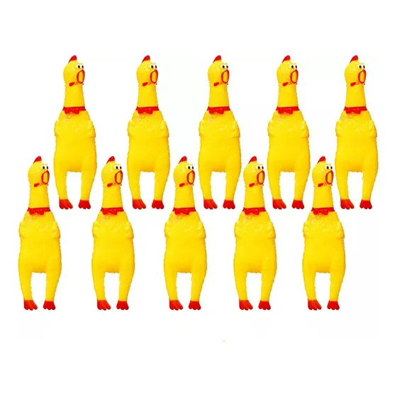 10 Pzs Pollo Chillon Juguete Niña Niño Broma Squeeze Sonido 