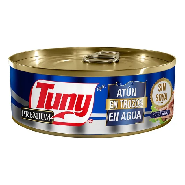 5 Pzs Tuny Lomo De Atun En Agua Light Premium 140gr