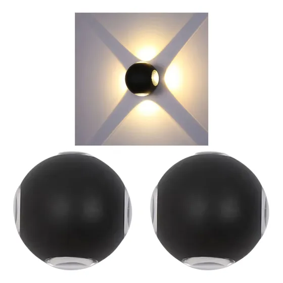 Lámpara Aplique De Pared  Led Esfera Impermeable