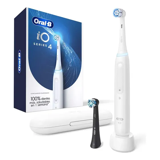 Oral B Io Series 4, Cepillo De Dientes Eléctrico, Cabezal Redondo, Sensor De Presión, Blanco