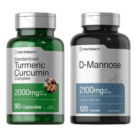 Suplementos Kit D-mannose Y Turmeric Curcumin Horbaach