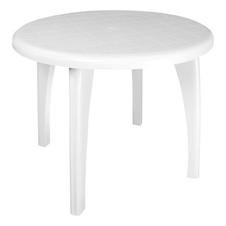Mesa De Plástico Redonda Desmontável Branca Antares Cor Branco Mesa De Plástico Redonda Desmontável Branca Antares Cor Branco