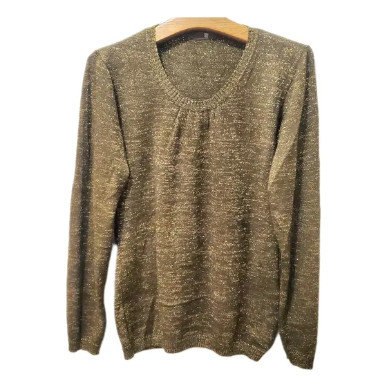 Buzo Dama,nuevo.t.m/l. Hilo Chocolate C Dorado Moda Actual.
