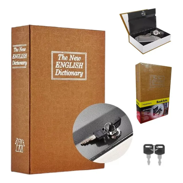 Caja Fuerte Con Llave Forma De Libro Guardar Dinero Joya