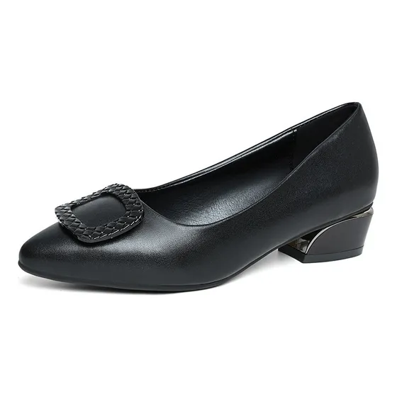 Zapatos De Oficina Con Punta Estrecha Y Tacón Bajo