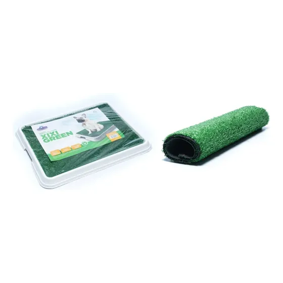 Kit 1 Sanitário Cães Pet Xixi Green-grama Lavável  + 1 Refil