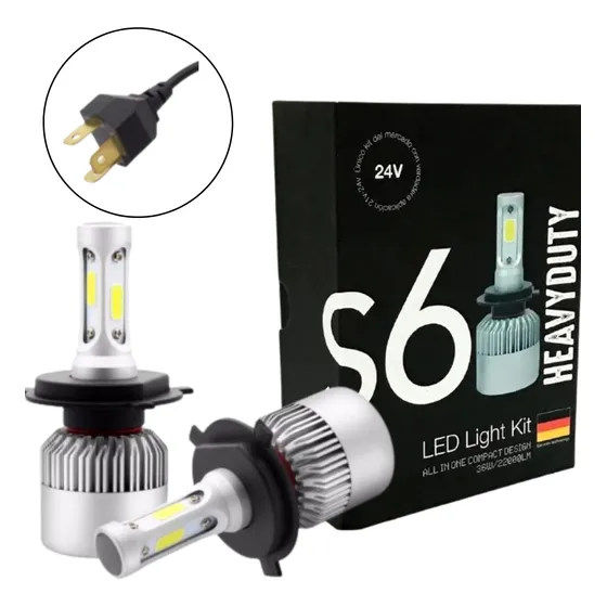 Kit Cree Led S6 Heavy Duty 12/24v H1 H3 H4 H7 H11 Pesados Ml
