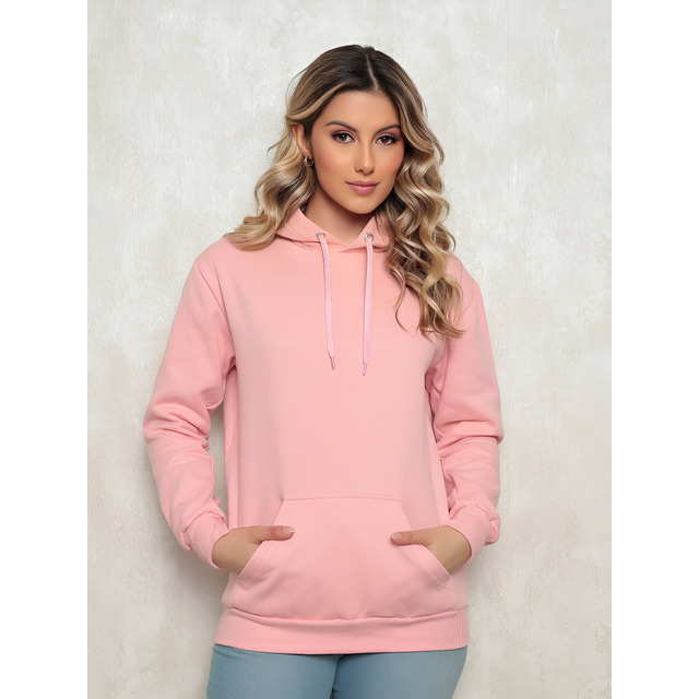 Moletom Liso Flanelado Feminino Blusa De Frio Canguru Moletom Liso Flanelado Feminino Blusa De Frio Canguru