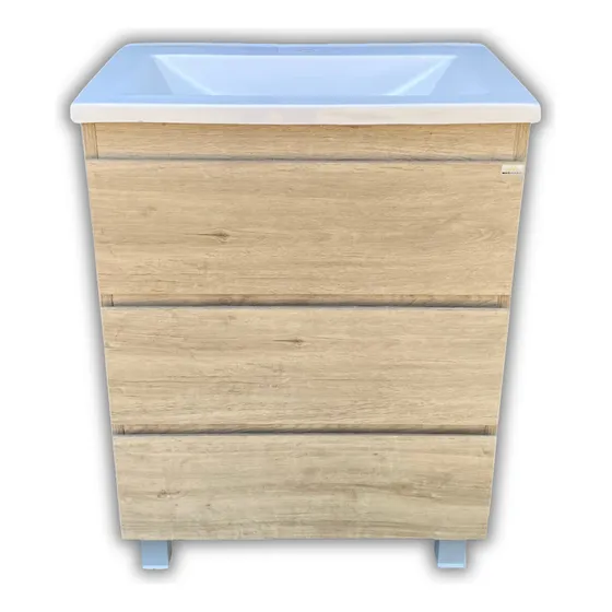 Mueble De Baño Vanitory Con Mesada 60  Cm Color Caju Madera