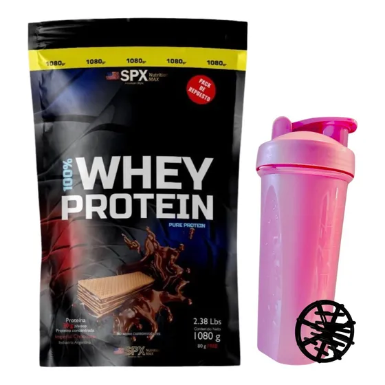  1 Whey Protein Pure 100% Proteína Doy Pack Spx  + Shaker 