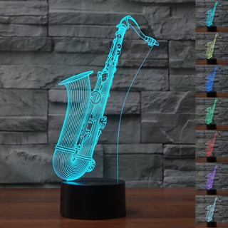 Lámpara De Mesa Con Luz Nocturna Para Saxofón 3d, Decoración Lámpara De Mesa Con Luz Nocturna Para Saxofón 3d, Decoración