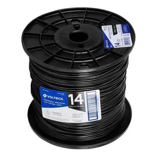 Carrete 500mt Cable Calibe 14 Volteck CAB-14N-500 color Negro