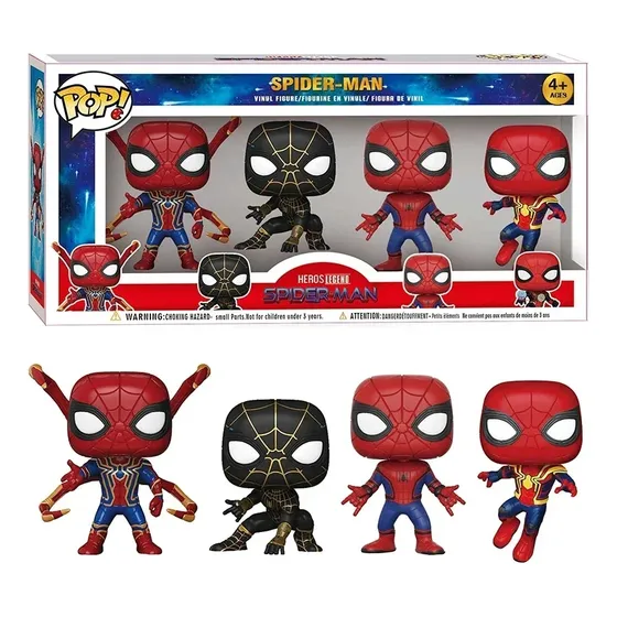 POP ! Homem Aranha 4 Personagens Spiderman Coleção