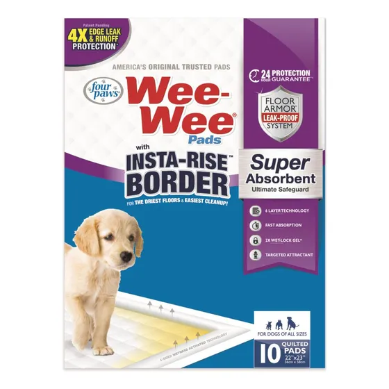 Tapete Entrenador Perro Wee-wee Pads Con Borde 55x58 10 Pzas