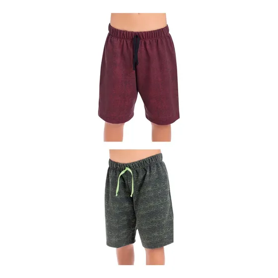 Bermuda Para Niño Verde/vinotinto Mp