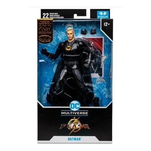 Mcfarlane Batman Flash Movie Michael Keaton Sin Mascara Gold