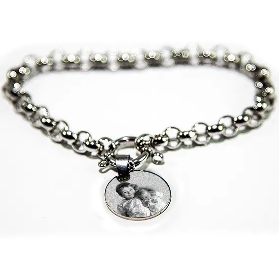 Pulsera Con Dije Acero Quirúrgico Personalizada Con Foto