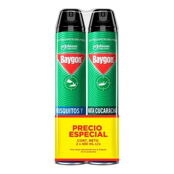 Insecticida Baygon Mosquitos/moscas+baygon Cucarachas 400 Ml