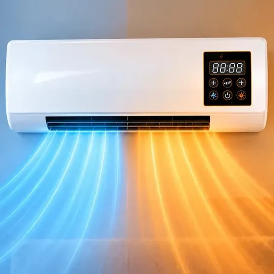 Ventilador Calefactor Eléctrico De Pared 2 En 1 Natural Air Blanco Con Control Remoto, Secador De Ropa Con Barra, Aire Natural Y Cálido, Temporizador Digital, Para Hogar