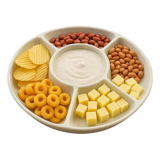 Yab - Petisqueira 5 DivisĂłrias Redonda Petiscos Fondue Frios Salgadinho Porta Molho 23,5cm Yab - Petisqueira 5 DivisĂłrias Redonda Petiscos Fondue Frios Salgadinho Porta Molho 23,5cm