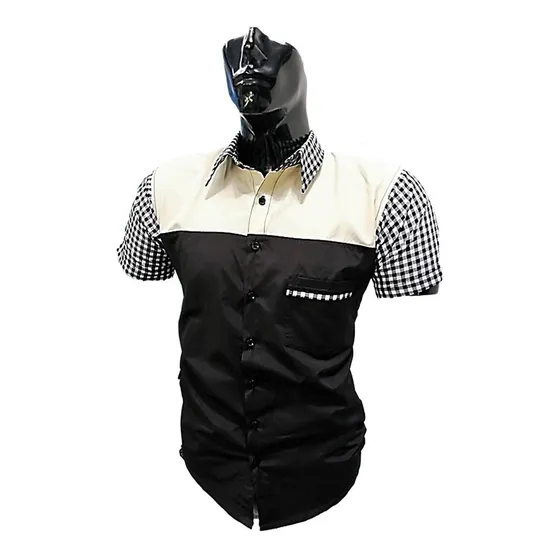 Camisa Plutonio Casual Hombre Algodón Corta