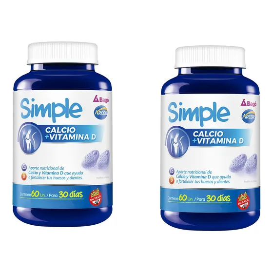 Pack Simple Bagó Vitacal Calcio 120 Pastillas + Vitamina D