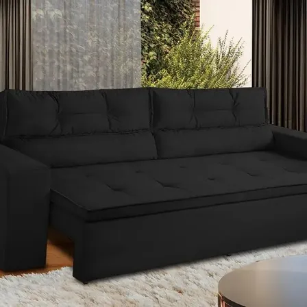 Sofá Retrátil Reclinável 3 Lugares Molas 1,80m Vegas Suede