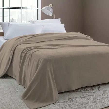 Camesa Cobertor De Cama Velour King 260cmx240cm Marrom Liso 1.98 Kg Bege