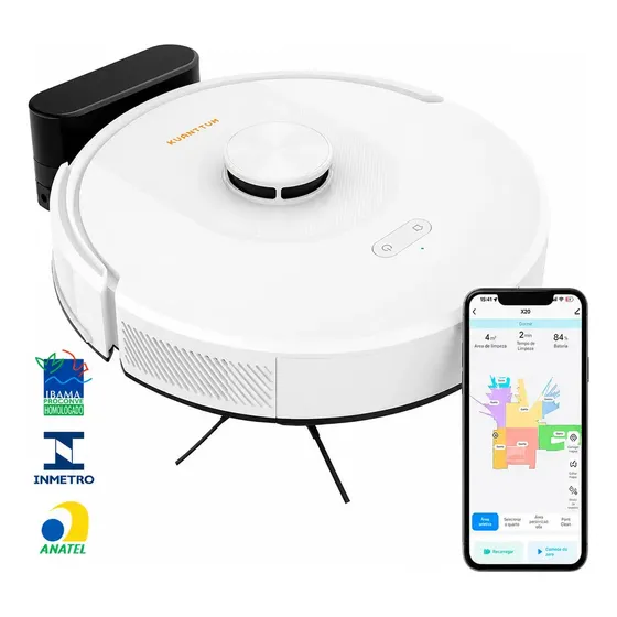 Robô Aspirador Kuanttum S10 Com Mapeamento a Laser e Wi-Fi