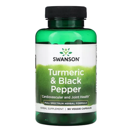 Turmeric & Black Pepper 90 Veg Swanson Sabor Sin Sabor